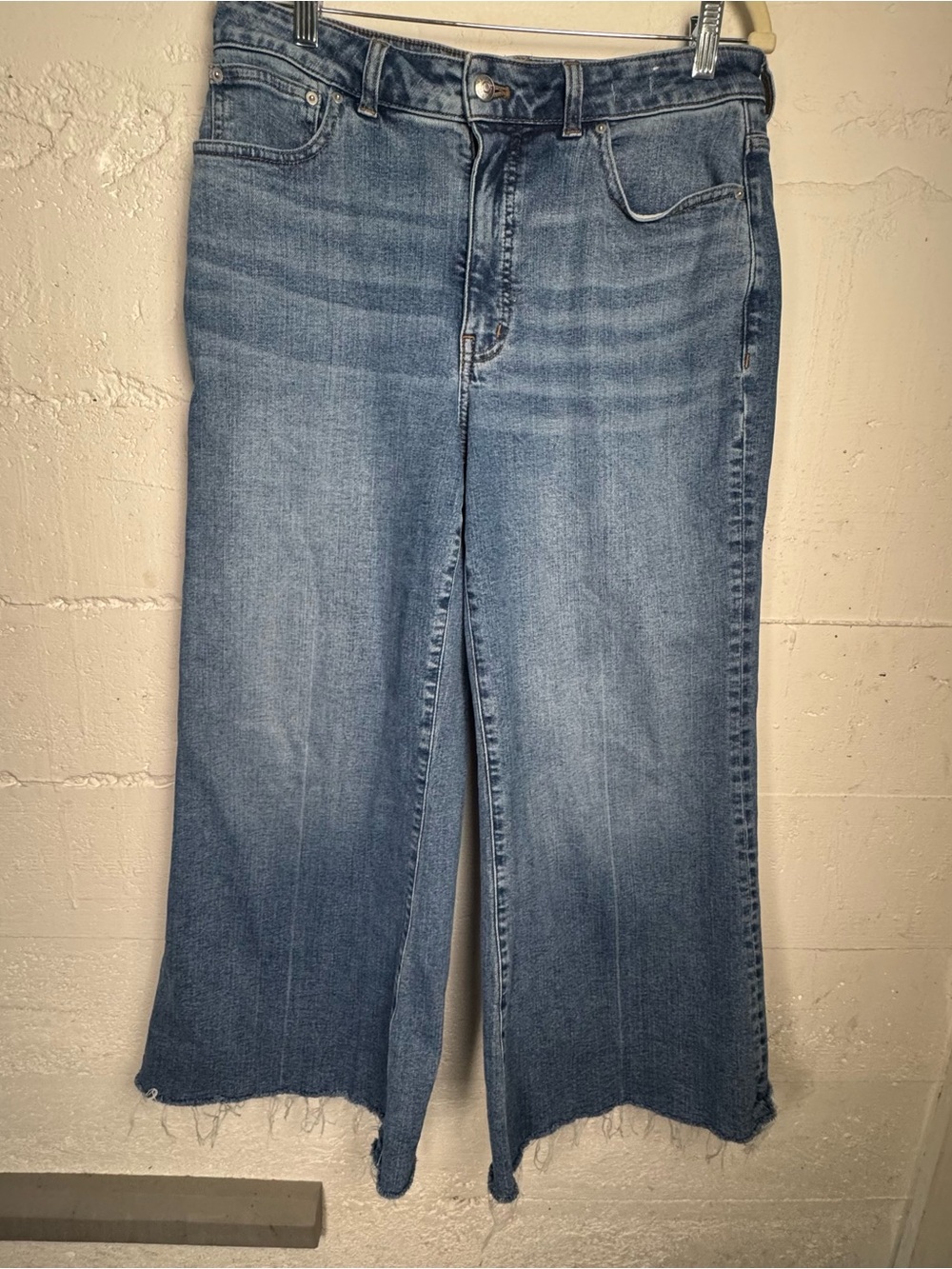 Madewell High-Rise Curvy flared Wide Leg Jeans in medium blue Wash Size 30 - Picture 2 of 13